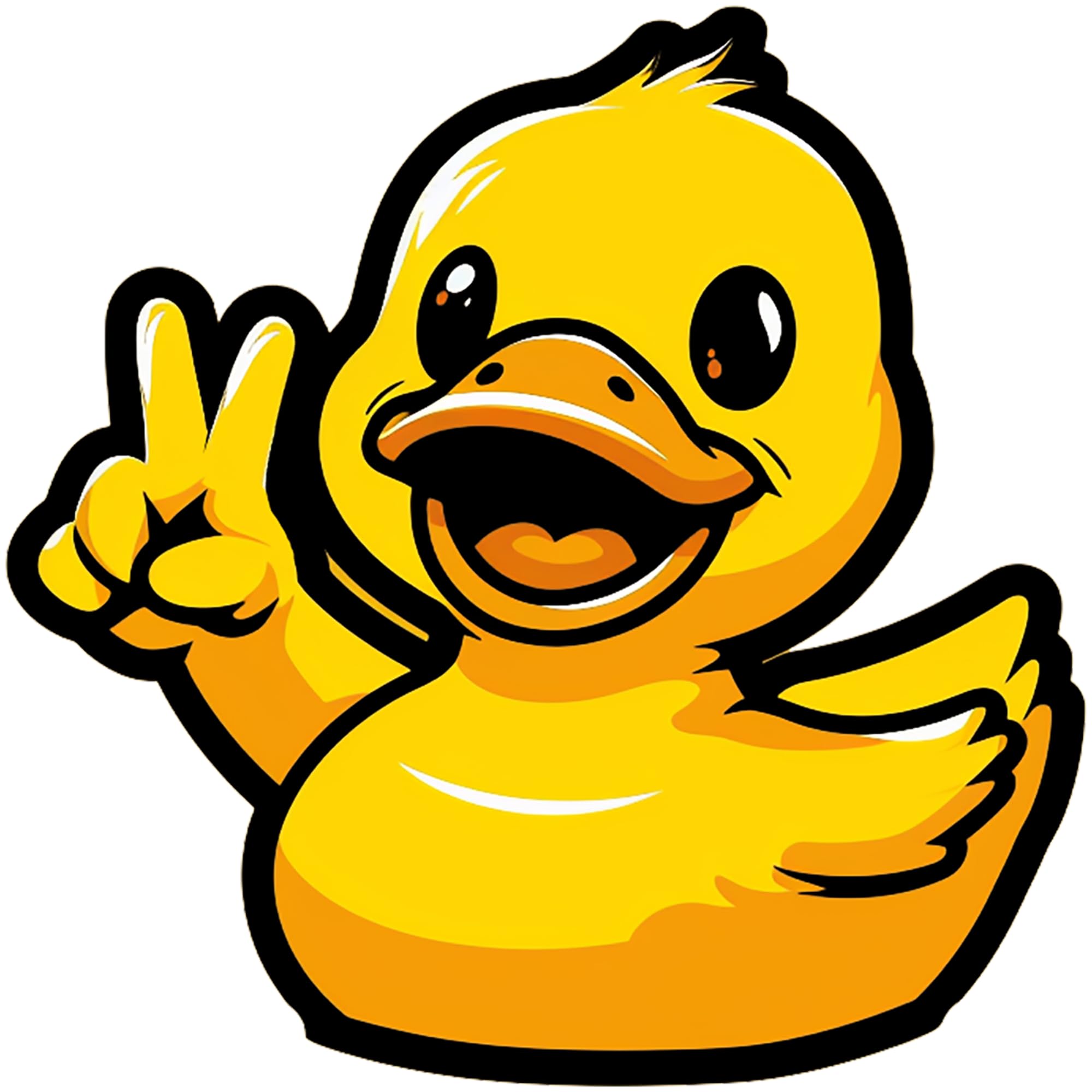 Rubber Duck Wave Decal for Jeep - Peace Sign Duck Bumper Sticker